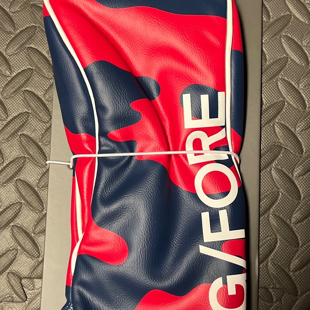 New G/FORE GFORE Driver Golf Head Cover - Leather Camo Blue Red White Re… - Picture 4 of 6